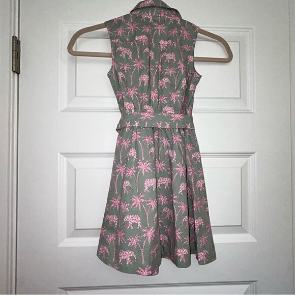 J.Crew Crewcuts Girls Elephant Print Sleeveless Shirt Dress - Picture 2 of 5